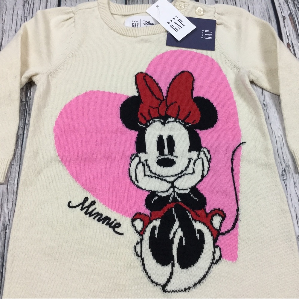 Baby Gap Girls 0 3 6 12 Months Minnie Mouse Sweater Romper - Picture 2 of 5